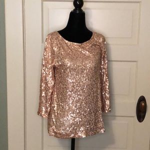 Rose Gold Sequined Top